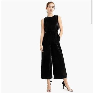 J. Crew Black Viscose Velvet Jumpsuit Size 6